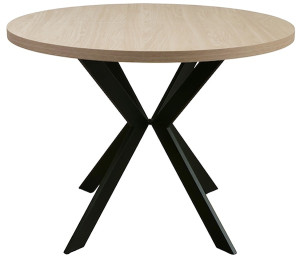 Stół rozkładany do jadalni Callions 100-180x100 cm dąb olejowany z czarnymi nogami Wyprzedaż