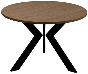 Stolik kawowy Loussly okrągły 75 cm dąb olejowany z czarnymi nogami Wyprzedaż