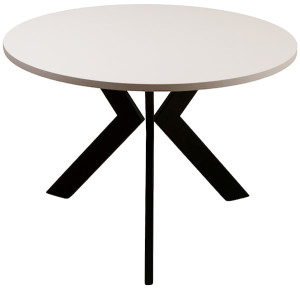 Stolik kawowy Loussly okrągły 75 cm kaszmir z czarnymi nogami Wyprzedaż