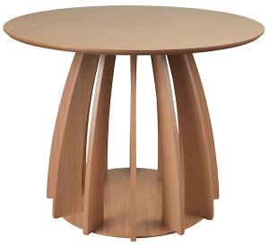 Stół okrągły do jadalni Diciffy 100 cm dąb naturalny fornir Wyprzedaż