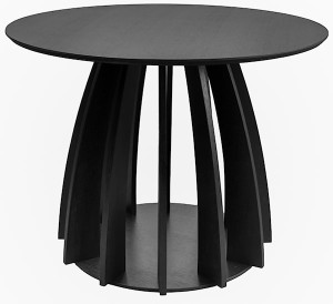 Stół okrągły do jadalni Diciffy 100 cm czarny fornir Wyprzedaż