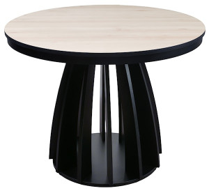 Stół rozkładany do jadalni Diciffy 100-140x100 cm Scandic beech z czarną podstawą Wyprzedaż