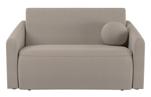 Kanapa rozkładana dwuosobowa Poppino z pojemnikiem szarobeżowa szenil hydrofobowy Wyprzedaż