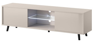 Szafka RTV Lefyr 140 cm Szary beż Wyprzedaż