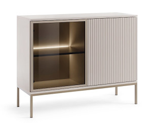 Komoda Tosena dwudrzwiowa z oświetleniem LED 104 cm Kaszmir Wyprzedaż