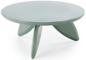 Stolik kawowy Soraya okrągły 80 cm jasnoniebieski lakierowany Wyprzedaż