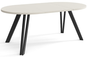 Stół rozkładany do jadalni Nuuvel 100-180x100 cm kaszmir z czarnymi nogami