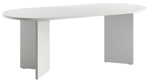 Stół do jadalni Ovo owalny 204 cm biały Wyprzedaż
