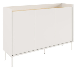 Komoda trzydrzwiowa Tovi 140 cm biała/dąb lindberg