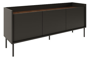 Szafka RTV Tovi trzydrzwiowa 140 cm czarny/orzech wisconsin