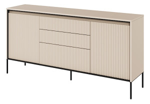 Komoda dwudrzwiowa Trend 166 cm z trzema szufladami z LED Beżowa