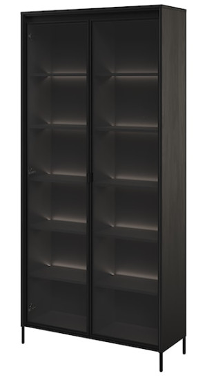 Witryna dwudrzwiowa Trend 92 cm z LED Czarna