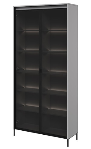 Witryna dwudrzwiowa Trend 92 cm z LED Szara
