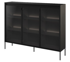 Witryna trzydrzwiowa Trend 150 cm z LED Czarna