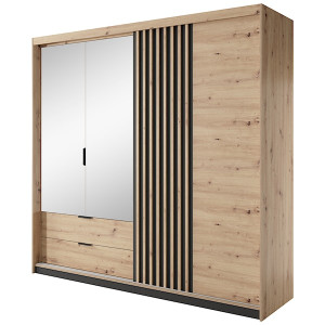 Szafa Tukoma z lustrem 220 cm Dąb artisan / Antracyt Wyprzedaż