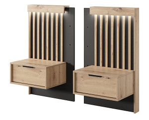 Zestaw dwóch szafek nocnych Tukoma 50 cm Dąb artisan / Antracyt Wyprzedaż