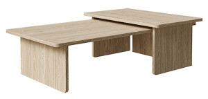 Zestaw stolików Usalo 140x90 i 90x55 cm Dąb olejowany Wyprzedaż