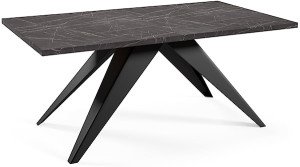 Stół rozkładany Scalize 140/240 cm czarny ze stalową ramą Wyprzedaż