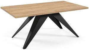 Stół rozkładany Scalize 140/240 cm Dąb Craft z czarną stalową ramą Wyprzedaż
