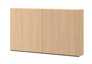 Szafka młodzieżowa dwudrzwiowa Woow wisząca z półkami 140 cm dąb vincenza bielona