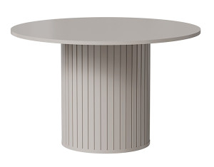 Stoł okrągły Zante z ryflami 120 cm szary beż Wyprzedaż