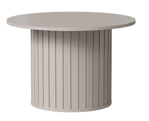 Stolik kawowy Zante z ryflami okrągły 70 cm szary beż Wyprzedaż