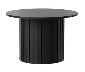 Stolik kawowy Zante z ryflami okrągły 70 cm czarny Wyprzedaż