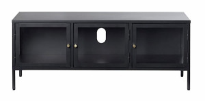 Szafka RTV metalowa Zeins trzydrzwiowa czarna Wyprzedaż