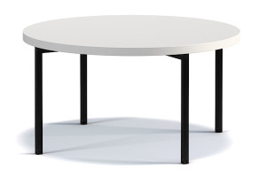 Stolik kawowy Kortala okrągły 80 cm biały mat HOMEBOOK