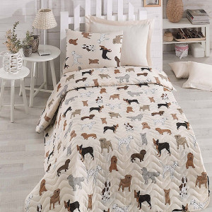 Narzuta na łóżko Credpo 160x220 cm z motywem psów HOMEBOOK