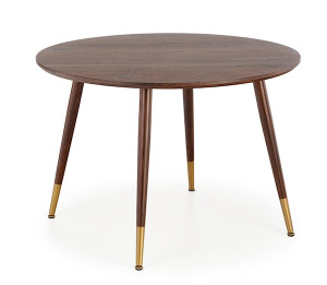 Stół okrągły Impetive średnica 110 cm orzech/złoty Wyprzedaż