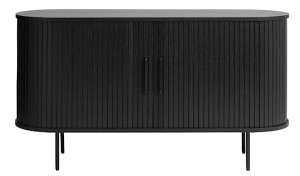 Komoda Gativel 140x76 cm lamele dąb czarny HOMEBOOK