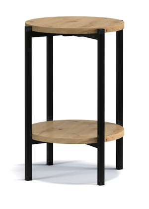 Stolik kawowy Kortala okrągły 40 cm dąb artisan wysoki HOMEBOOK