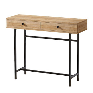 Konsola do przedpokoju Eseti 100x35 cm z dwoma szufladami dąb HOMEBOOK