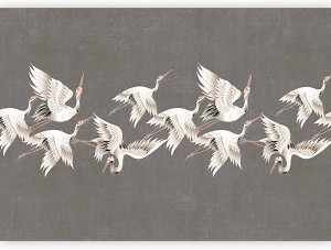 Fototapeta Ornament z żurawiami 250x175 cm Wyprzedaż