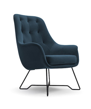Fotel kubełkowy Meknes granatowy velvet łatwoczyszczący HOMEBOOK