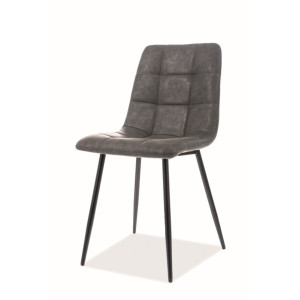 Krzesło tapicerowane Virve szara ekoskóra HOMEBOOK