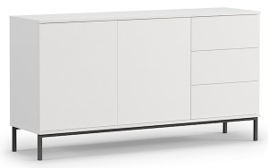 Komoda dwudrzwiowa Perila 150 cm z szufladami biała HOMEBOOK