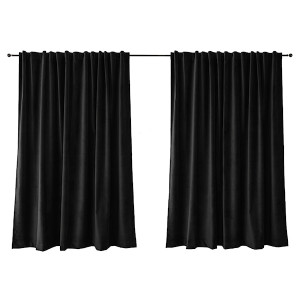 Zasłona do salonu Myrrhis w tkaninie PET FRIENDLY 140x270 cm czarna HOMEBOOK