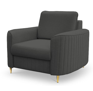 Fotel kubełkowy Pantano ciemnoszary velvet łatwoczyszczący HOMEBOOK