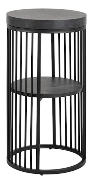 Stolik boczny Velook okrągły 35x35 cm czarny marmur Wyprzedaż