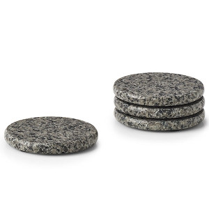 Zestaw czterech podkładek pod kubki Kaste z granitu szary HOMEBOOK