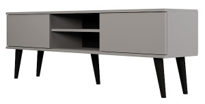 Szafka RTV Damally 160 cm szara z czarnymi nogami HOMEBOOK