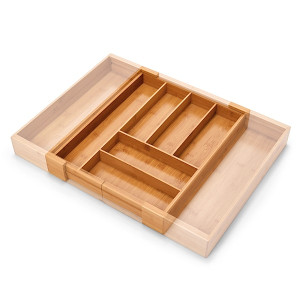 Organizer do szuflady Wondle regulowany z bambusa 35-58x43,6 cm Wyprzedaż