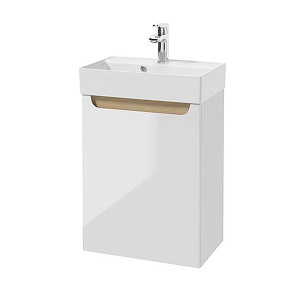 Szafka pod umywalkę Saeli wisząca biały połysk 47x30 cm HOMEBOOK