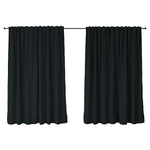 Zasłona do salonu Hydropiper 280x270 cm czarna HOMEBOOK