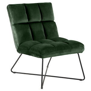 Fotel wypoczynkowy Cerefolium ciemny zielony na czarnej podstawie HOMEBOOK