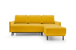 Narożnik rozkładany Hamiel L-kształtny z pojemnikiem uniwersalny miodowy velvet hydrofobowy HOMEBOOK