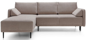 Narożnik z funkcją spania Bardo L-kształtny uniwersalny z pojemnikiem beżowy szenil