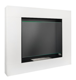 Biokominek portalowy wolnostojący Beffine 105x90 cm biały z szybą